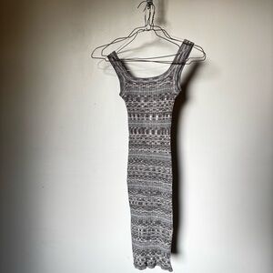 Y2K Gray Knit Body-con Dress